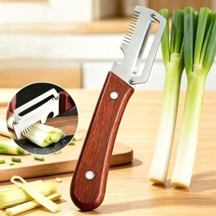 Multifunctional Wooden Grip Stainless Steel Peeling and Shredding Knife