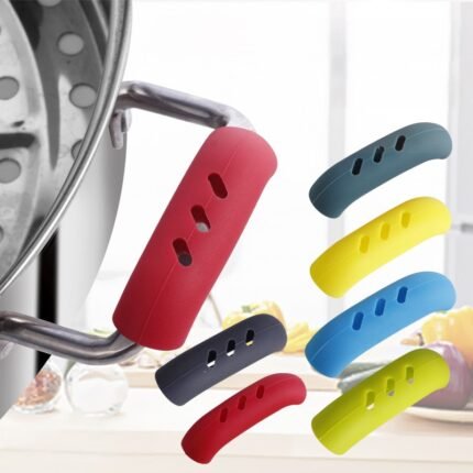 2 Pcs Set Silicone Pot Handle Cover – Heat Resistant Cookware Handle Protector Grip
